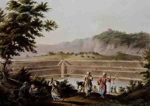 A lezárt szökőkút víztározója, Betlehem közelében, a "Views of Palestine", II. kötetből, kiadta R. Bowyer Historic Gallery, London. alkotó: Luigi Mayer