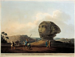 Szfinx fej Egyiptomban a Views in Egypt-ből, Luigi Mayer, metszet alkotó: Luigi Mayer