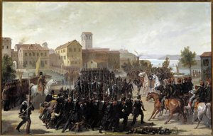 Peschiera del Garda városának piemontiak általi elfoglalása, 1848. május 30. (olaj, vászon