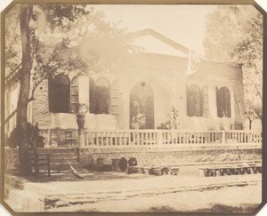 Zerghiandeh. Orosz miniszter vidéki háza, Teherán, 1858. alkotó: Luigi Pesce