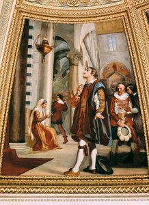 Galileo Galilei nézi a csillár ide-oda himbálózását a pisai katedrálisban 1582