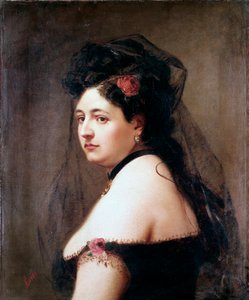 Elisabetta Galletti Gianoli olasz énekesnő portréja (Festmény alkotó: Luigi Sorio