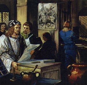Dürer Bázelbe ment és xilográfus (fametsző) lett (színes litográfia).