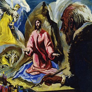 El Greco 73 éves korában bekövetkezett haláláig folytatta a vallási témák festését (színes litográfia).