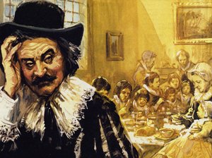 Hals nehezen tudta etetni gyermekeit, amikor nehéz időkbe került (színes litográfia)
