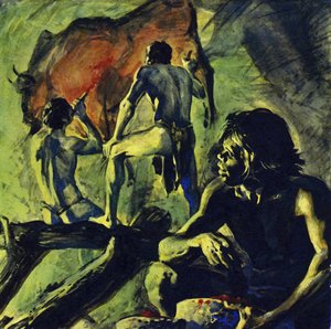 Az altamirai barlangfestmények 15 000 évvel ezelőtt készültek (színes litográfia) alkotó: Luis Arcas Brauner