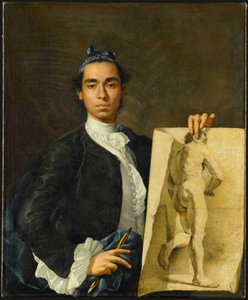 Önarckép akadémiai tanulmányt tartva, 1746. alkotó: Luis Egidio Melendez