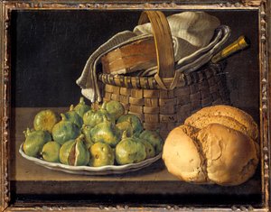 Luis Melendez (1716-1780) Csendélet fügével festménye 18. századi V. 0,37x0,49 m