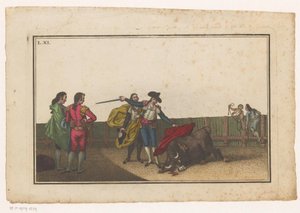 Bikát megcsípett egy matador Coleccion de las Principles suertes de una corrida de toros (sorozat címe) A legfontosabb bikaviadal manőverek gyűjteménye (sorozat címe)