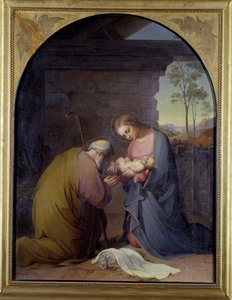 Jézus imádása (Jézus és Mária imádja Jézust) Luisa Mussini Piaggio (1830-1865) festménye Méret: 109x81 cm Genes, Galleria d