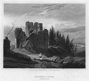 Thirlwall kastély, Northumberland (metszet) alkotó: Luke (after) Clennell
