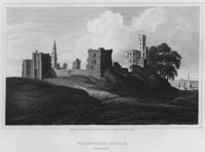 Warkworth kastély, Northumberland (metszet) alkotó: Luke (after) Clennell