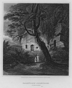 Warkworth Hermitage, Northumberland (metszet) alkotó: Luke (after) Clennell