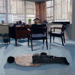 Használt irodabútorokat adott el, 2010 körül (akrilfesték, papír)