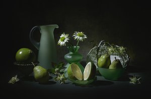 Elegáns zöld csendélet