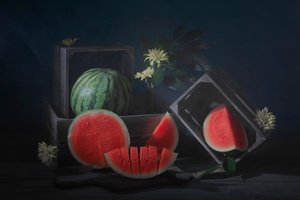 Hangulatos görögdinnye-csendélet