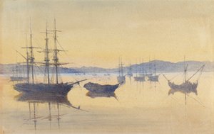 Naplemente, Konstantinápoly (wc papíron) alkotó: M. Baillie Hamilton