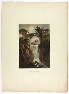 Tivoli vízesés, harminckilencedik tábla Róma romjaiból alkotó: M. Dubourg