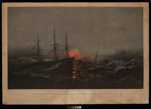 A Sabine amerikai fregatt, amerikai tengerészgyalogosok zászlóaljának kimentése a Kormányzó szállítóhajóról. 1861. november 2-án Dél-Karolina partjainál (litográfia, színezett) alkotó: M. F. H. De & Parsons Charles Haas