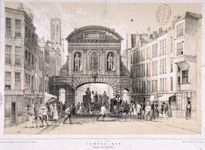 Temple Bar, London, 1845