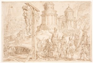 Aj elpusztítása és a király felakasztása alkotó: Maarten van Heemskerck
