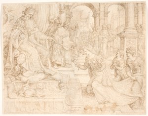 Eszter Ahasvérus előtt alkotó: Maarten van Heemskerck