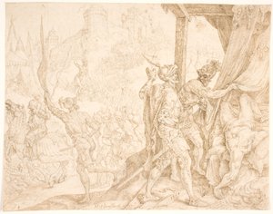 Holofernész holttestét Bagoas találta meg alkotó: Maarten van Heemskerck
