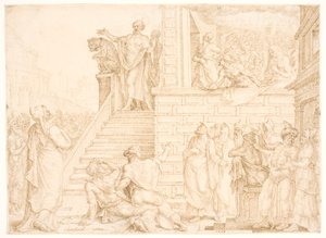 Péter Jeruzsálemben prédikál alkotó: Maarten van Heemskerck