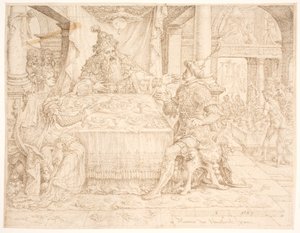 Hámán bukása alkotó: Maarten van Heemskerck