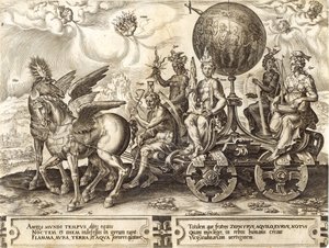 A világ, 1. lemez a „The Vicissitude of Human Things”-ből, 1564 alkotó: Maarten van Heemskerck