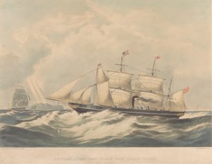 A "Sarah Sands" segédcsavaros vasgőzhajó (1845), 1843-54 körül (litográfia) alkotó: Macdonald & Co. Maclure