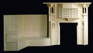 Festett fából készült tűzkeret és tok a Glencrutchery House számára, Douglas, 1897 körül, 1897 körül (festett fa)
