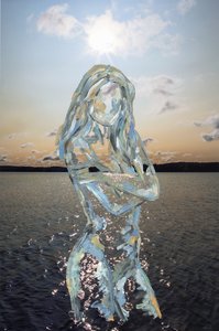 Lake Figure, 2019 (akrilfesték archív pigmentnyomaton)