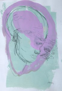 Sketchbook 44, 2025 (temperafesték, szén, papír)