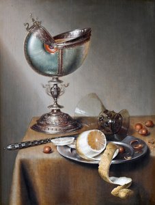 Csendélet Nautilus kupával, 1650 körül