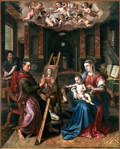 Szent Lukács a Szűzanyát rajza, 1602.