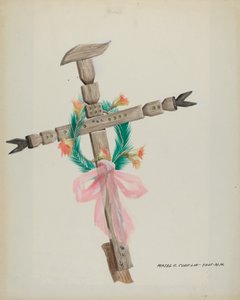 Faragott kereszt - sír, c. 1937. alkotó: Majel G. Claflin