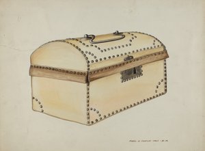 Bőr borítású doboz, c. 1937. alkotó: Majel G. Claflin