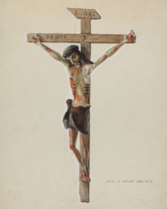 Festett fa feszület, c. 1939. alkotó: Majel G. Claflin