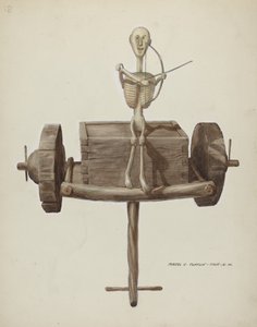 Penetente Death Cart & Death Figure, c. 1937. alkotó: Majel G. Claflin
