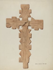 Penitente kereszt, Faragott fa, c. 1937.