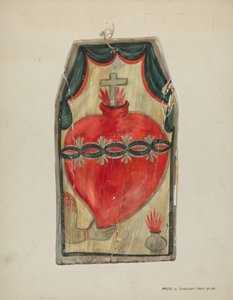 Retablo Szent Szív, c. 1939. alkotó: Majel G. Claflin