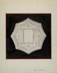 Kis bádogkeretes tükör, c. 1937. alkotó: Majel G. Claflin