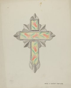 Tin & Wall Paper Cross, c. 1937. alkotó: Majel G. Claflin