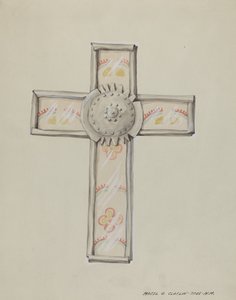 Tin & Wall Paper Cross, c. 1937. alkotó: Majel G. Claflin