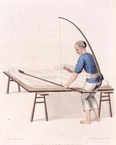 Egy Cotton Cleaner, 48-as tábla a „The Costumes of China”-ból, metszett J. Dadley