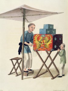 Egy férfi egy ritka előadással, 10. tábla a „Kína jelmezéből”, J. Dadley metszet, 1800 alkotó: Major George Henry Mason