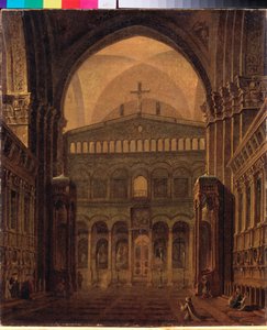 A jeruzsálemi templom belseje – Makszim Nyikiphorovics Vorobjev (Vorobiev) (1787-1855) festménye, olaj, vászon