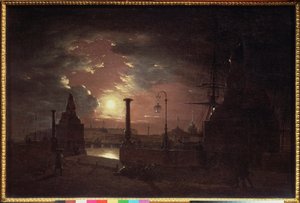 Őszi éjszaka Szentpéterváron – Makszim Nyikiphorovics Vorobjev (Vorobiev) (1787-1855) festménye, olaj, vászon