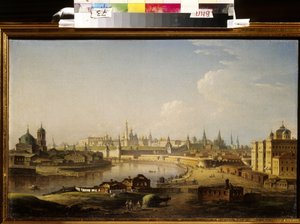 Kilátás a Kremlre és a moszkvai árvaházra. Maxim (Maksim) Nyikiphorovics Vorobjev (Vorobiev) (1787-1855) festménye, olaj, vászon